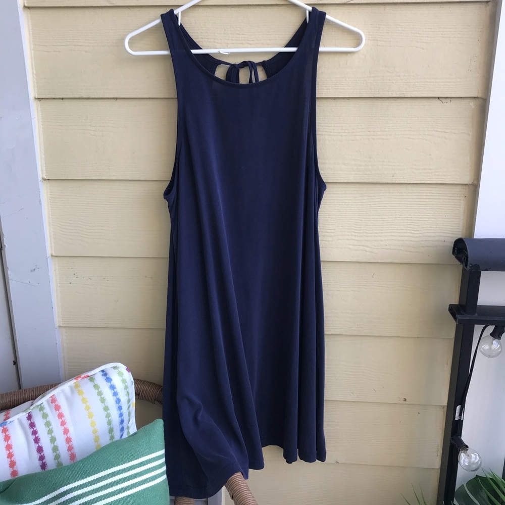 Navy blue cut out back swing dress - Picture 3 of 6